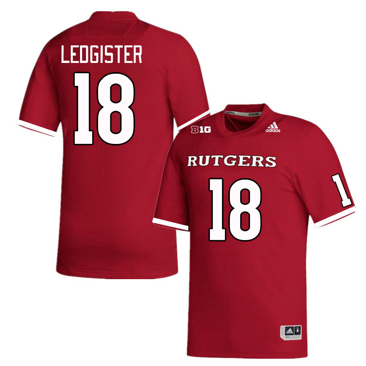 Men #18 Fitzroy Ledgister Rutgers Scarlet Knights College Football Jerseys Stitched Sale-Scarlet